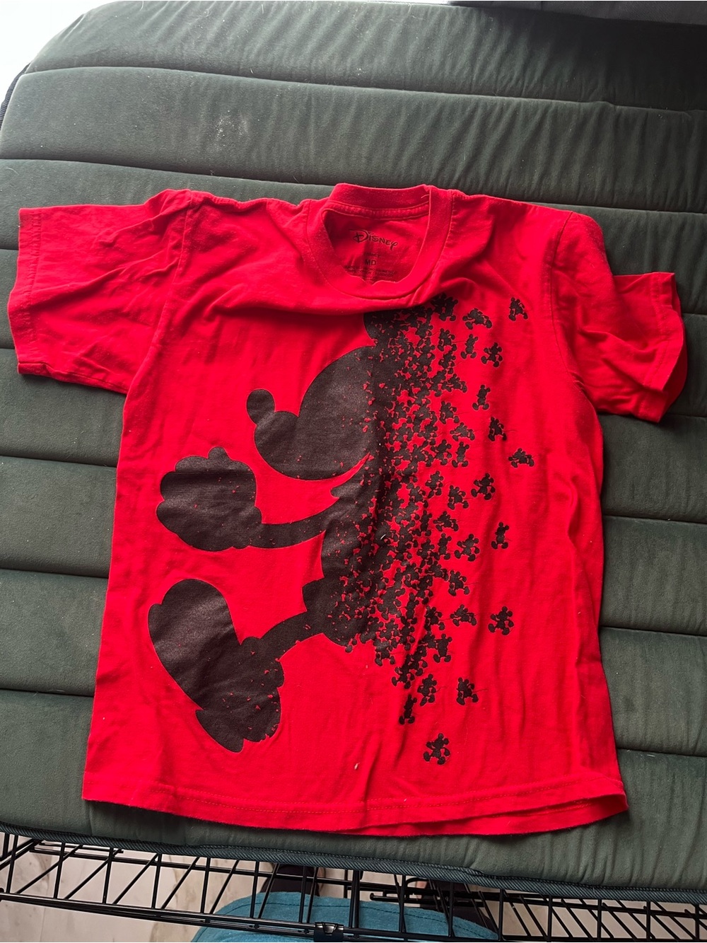 Disney Red Kids T-Shirt with Black Mickey Silhouette